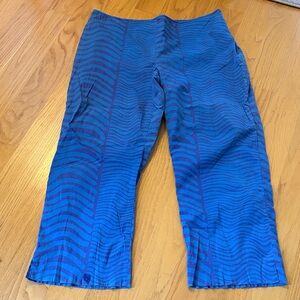 Marimekko Mika Pariirainen size 16 blue and purple patterned Capri pants